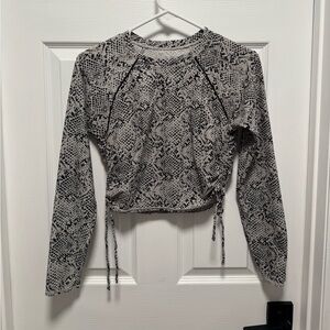 Gray Snake Print Women's Crop-Top